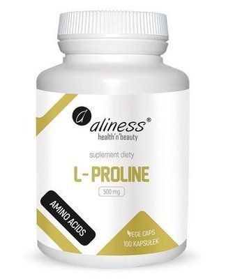 Aliness L-Proline 500 mg - для дополнения ежедневного рациона L-пролином, 100 кап. 105477 фото