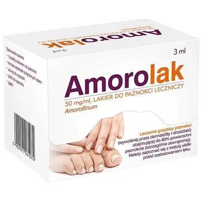 Amorolak 50 mg/ ml &mdash; лак для лікування грибкових уражень нігтів, 3 мл 105252 фото