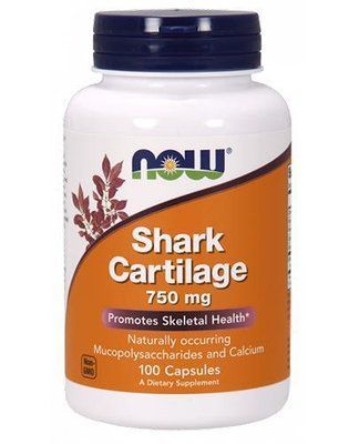 Now Foods Shark Cartilage 750 mg - для поддержки функционирования суставов, 100 капсул 105489 фото