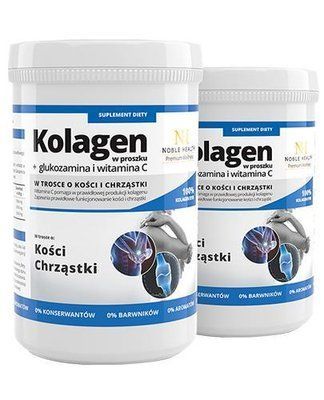 NOBLE HEALTH Kolagen &mdash; у порошку + глюкозамін і вітамін С &mdash; 2 x 100 г 105439 фото