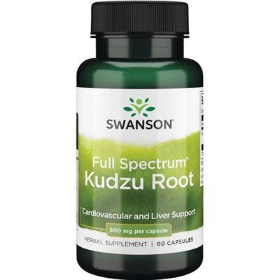 SWANSON Kudzu 500 mg &mdash; для зниження фізичної залежності від алкоголю та сигарет, 500 мг, 60 кап. 105711 фото