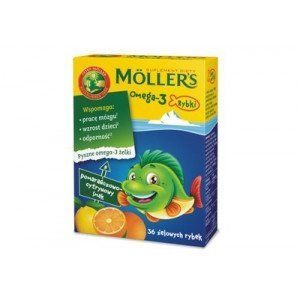 Mollers Омеда-3 Fish - желе-рибки риб'ячий жир з вітаміном D, смак апельсин-лимон, 36 шт. 104106 фото