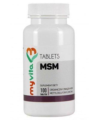 MyVita MSM 500 mg &mdash; добавка, для комплексної підтримки функціонування кістково-суглобової системи, 100 таб 105441 фото