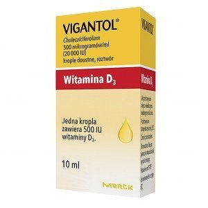 Vigantol Witamina D3 500IU - витамин D3 для детей и взрослых, 10 мл 102709 фото
