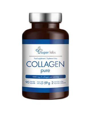 Super Labs Collagen pure - при дефиците коллагена кожи, суставов и костей, а также волос и ногтей, 90 кап. 105478 фото