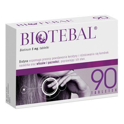 Biotebal 5mg - для зміцнення волосся і нігтів, 90 таблеток 101993 фото