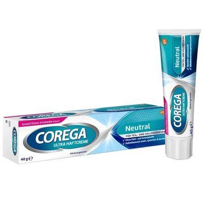 Corega Ultra Super Strong, крем для фіксації зубних протезів, нейтральний смак, 40 г 105193 фото