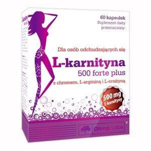 Olimp L-karnityna 500 forte plus - комплекс аминокислот для снижения веса, 60 кап. 103462 фото