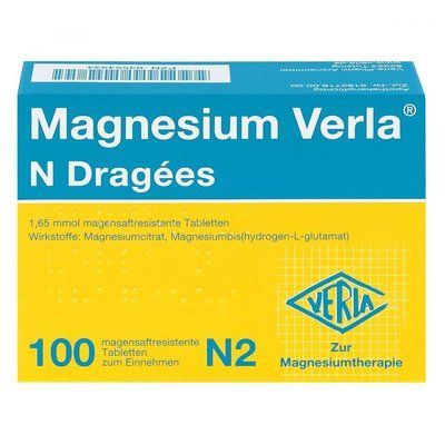 Magnesium Verla N Dragees &mdash; магній дає змогу заповнити добову потребу та заповнити його дефіцит, 100 шт. 105827 фото