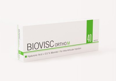 Biovisc Ortho M - 40 мг / 2 мл + 0,5%, гіалуронова кислота + маніт, 1 заповнений шприц 102415 фото