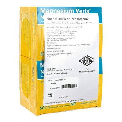 Magnesium Verla N granulat &mdash; мінеральний препарат, рекомендований людям із дефіцитом магнію, 100 шт. 105829 фото