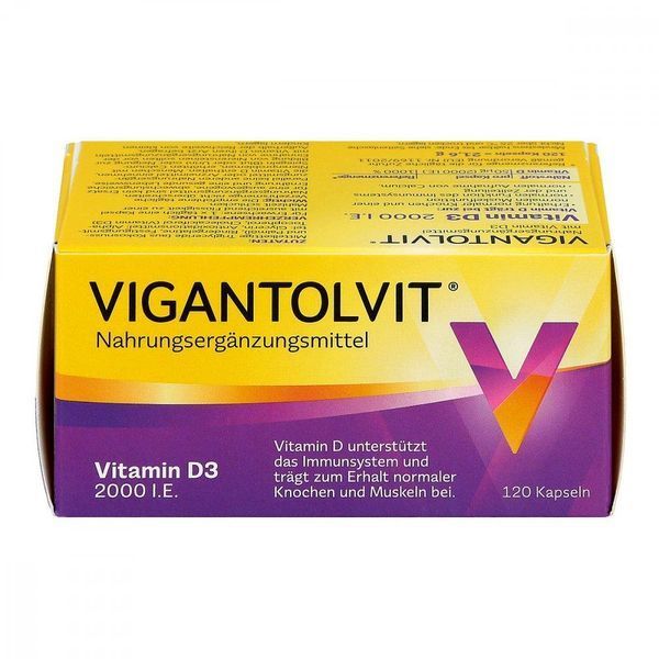 Vigantolvit D3 2000 j.m. - для иммунной системы, костей и мышц, 120 кап. 104818 фото