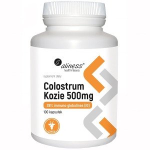 MEDICALINE, Aliness, для зміцнення імунітету, молозиво козяче, 28% IG, 500 мг, 100 капсул 104569 фото