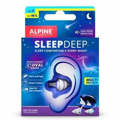 ALPINE SleepDeep DUOPACK S/M/L - Беруши для сна, комплект из двух штук, размеры S, ML (глубокий сон) 106045 фото