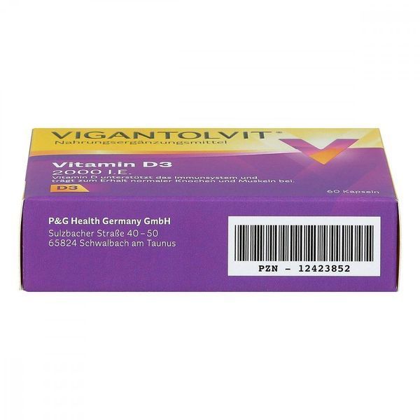 Vigantolvit D3 2000 j.m. - для иммунной системы, костей и мышц, 60 кап. 104819 фото