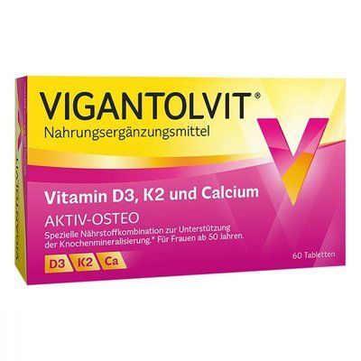 Vigantolvit Vitamin D3, K2, Calcium - вітаміни для здоров'я кісткової системи, 60 таб. 104820 фото