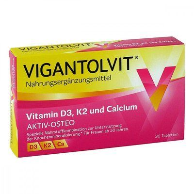 Vigantolvit Vitamin D3, K2, Calcium &mdash; вітаміни для здоров'я кісткової системи, 30 таб. 104821 фото