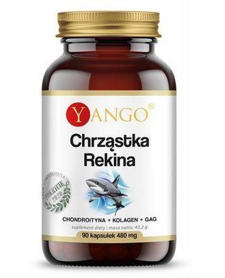 Yango Хрящ акулы 480 mg - основной строительный блок суставного хряща и кожи, 90 кап 105507 фото