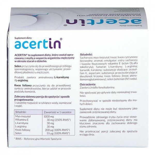 Acertin - для чоловіків, які планують зачаття, 60 саші 104724 фото