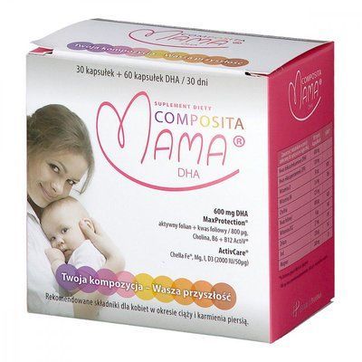 Composita mama DHA, продукт для вагітних і годуючих жінок, 90 капсул 104277 фото