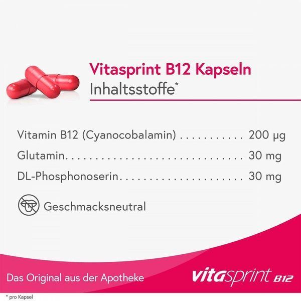 Vitasprint B12 - для зміцнення та покращення загального стану організму капсули (100 шт.) (Германия) 104979 фото