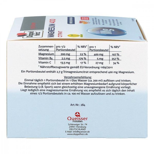 Doppelherz Magnesium 400 Citrat - цитрат магния с комплексом витаминов, 40 гран. 104779 фото