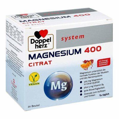 Doppelherz Magnesium 400 Citrat - цитрат магния с комплексом витаминов, 20 гран. 104780 фото
