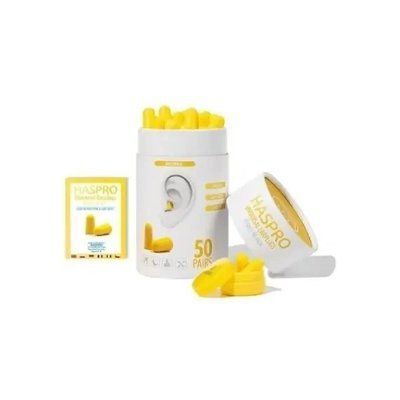 Haspro Tube50 &mdash; Універсальні беруші, ідеальні для сну, і роботи, жовті, 50 пар 105794 фото