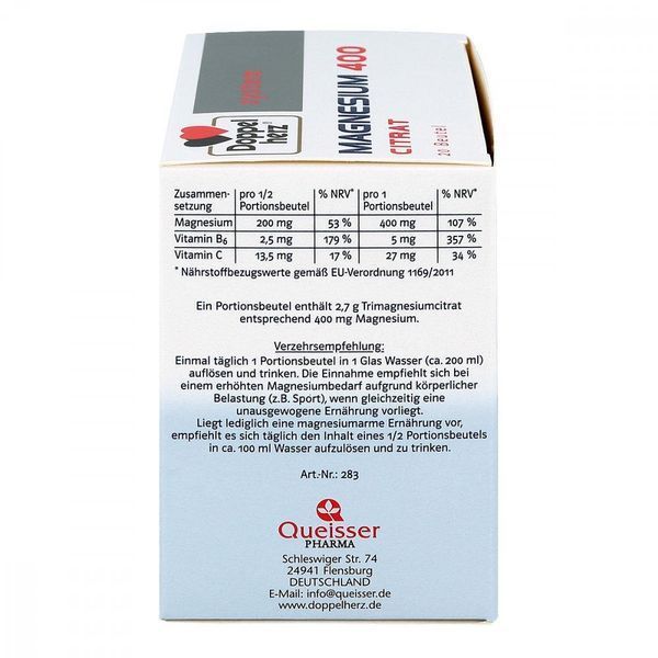 Doppelherz Magnesium 400 Citrat - цитрат магния с комплексом витаминов, 20 гран. 104780 фото