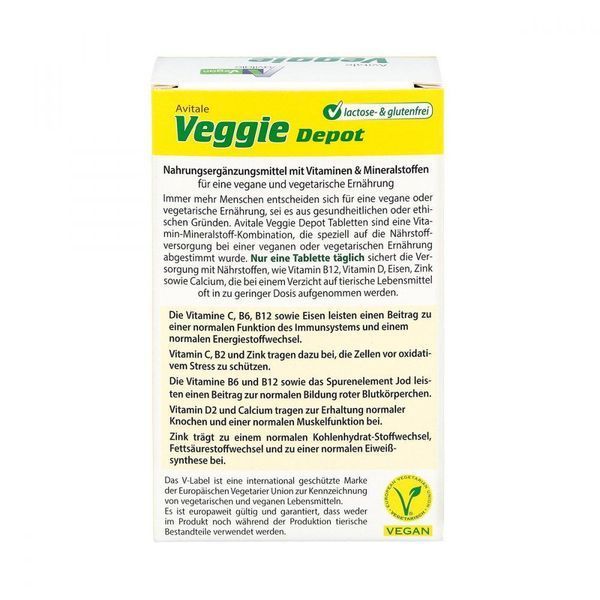 Avitale Veggie Depot - комплекс витаминов и минералов для веганов и вегетарианцев, 60 таб. 104795 фото