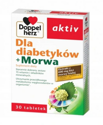 Doppelherz Dla diabetykow + Morwa - витамины для диабетиков с белой шелковицей, 30 таб. 102931 фото