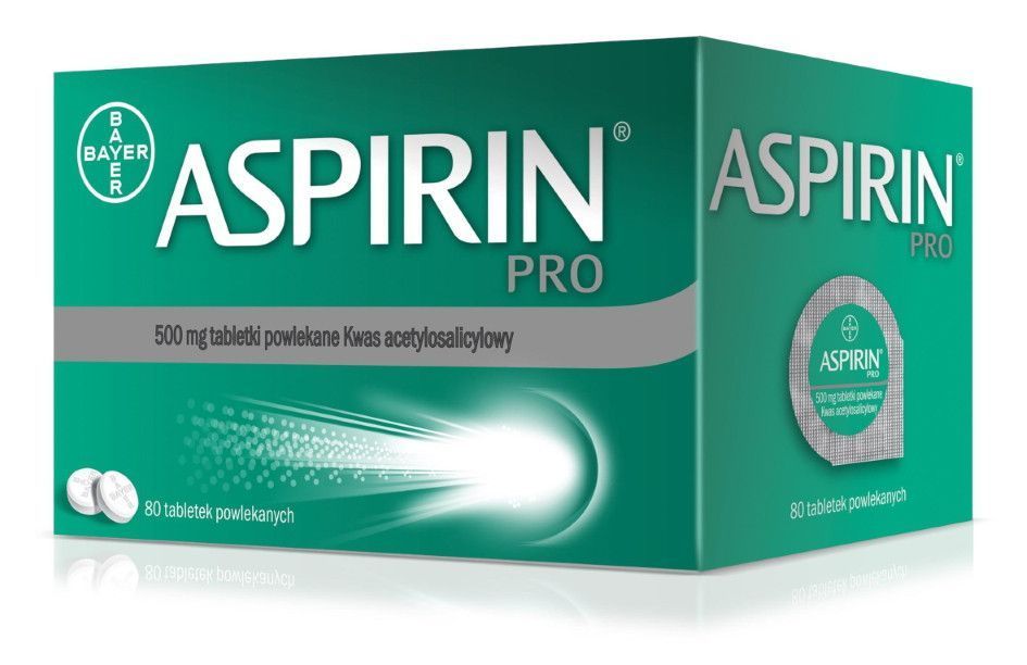 ASPIRIN Pro - обезболивающее, жаропонижающее, 500 мг, 80 таб