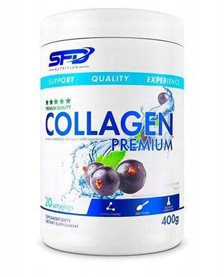 SFD Collagen Premium Blackcurrant - порошкообразная пищевая добавка, коллаген (черная смородина), 400 г 105418 фото