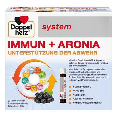 Doppelherz Immun+aronia - для зміцнення та покращення загального стану організму 30 ампул (Германия) 104986 фото