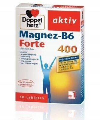 Doppelherz aktiv Magnez-B6 Forte 400 - магний и витамины B6 + B1 для здоровья нервной системы, 30 таб. 104890 фото