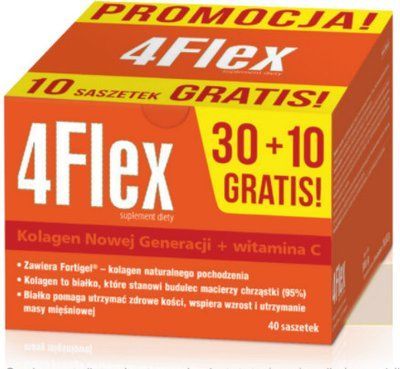 4 Flex с витамином С - для суставов, хрящей, костей, 30 + 10 саше 102341 фото