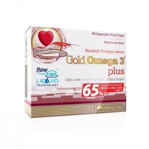 Olimp Gold Omega 3 Plus - рыбий жир, масло криля и витамин Е, 60 кап. 103049 фото