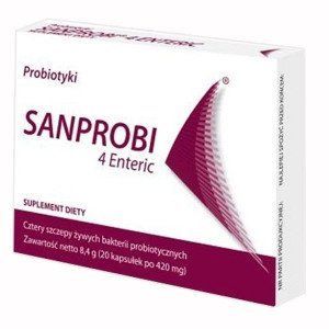 Sanprobi 4 Enteric - комбинация 4-х штаммов пробиотических бактерий, 20 кап. 103350 фото